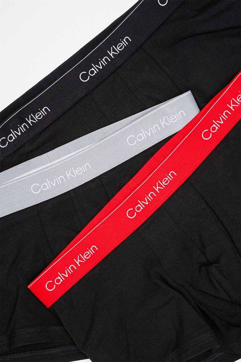 CALVIN KLEIN Боксерки с лого - 3 чифта Черен/Аленочервен