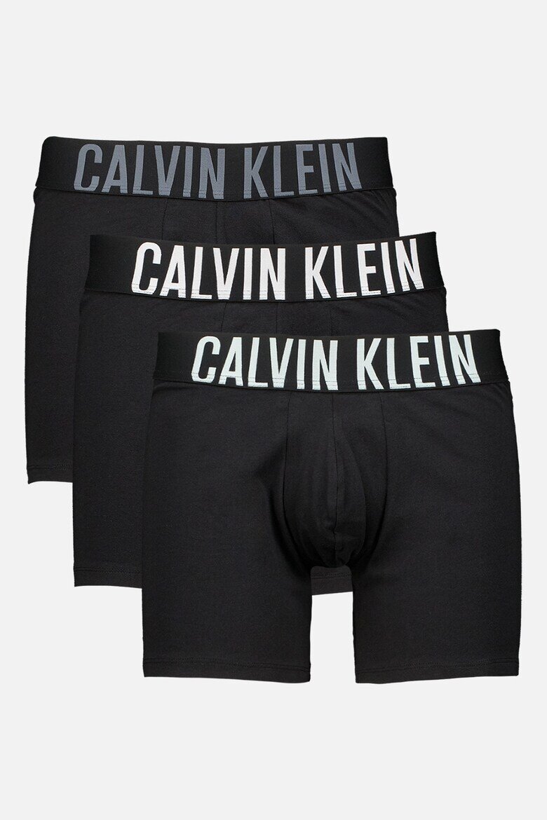 CALVIN KLEIN Боксерки с лого - 3 чифта Черен/Антрацитно сиво/Tъмносив
