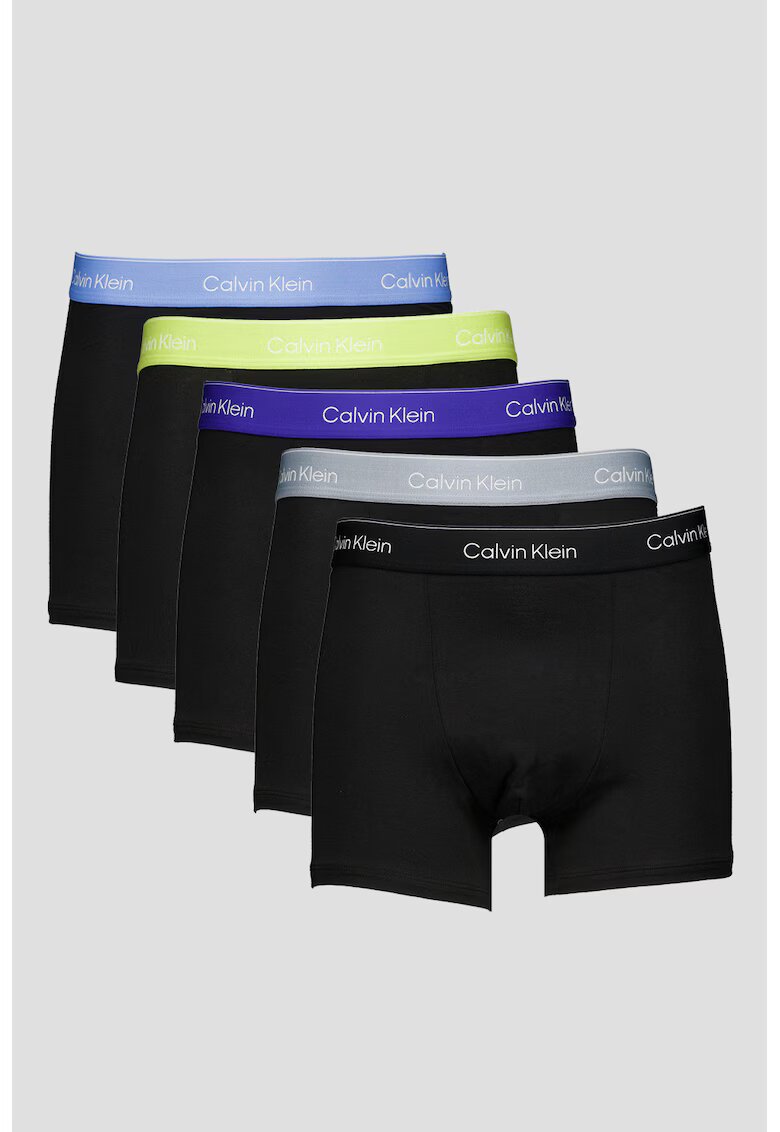 CALVIN KLEIN Боксерки с лого - 5 чифта - Черен/Кралско Синьо/Лайм зелено