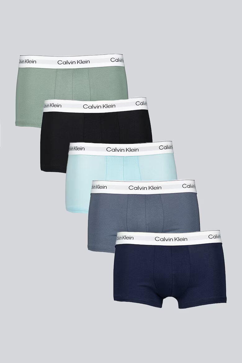 CALVIN KLEIN Боксерки с лого - 5 чифта Сив/Антрацитно черно/Син