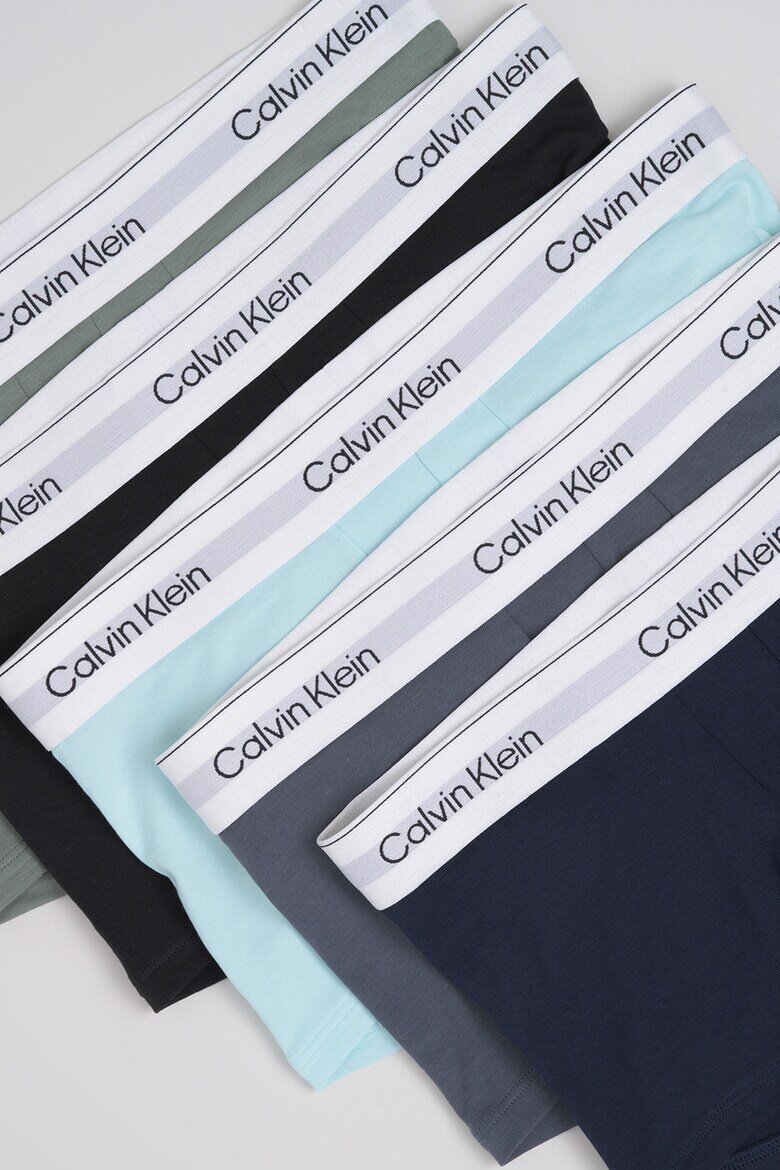 CALVIN KLEIN Боксерки с лого - 5 чифта Сив/Антрацитно черно/Син