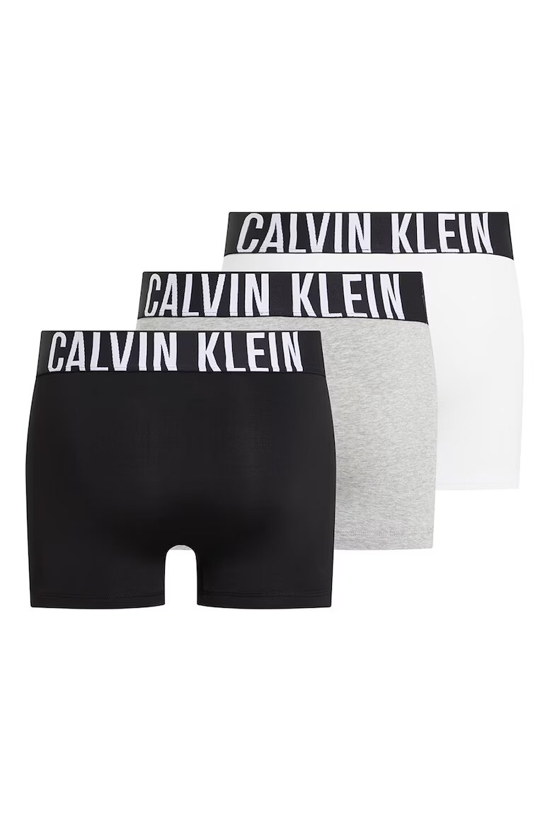 CALVIN KLEIN Боксерки с лого на талията - 3 чифта Бял/Черен/Светло сив