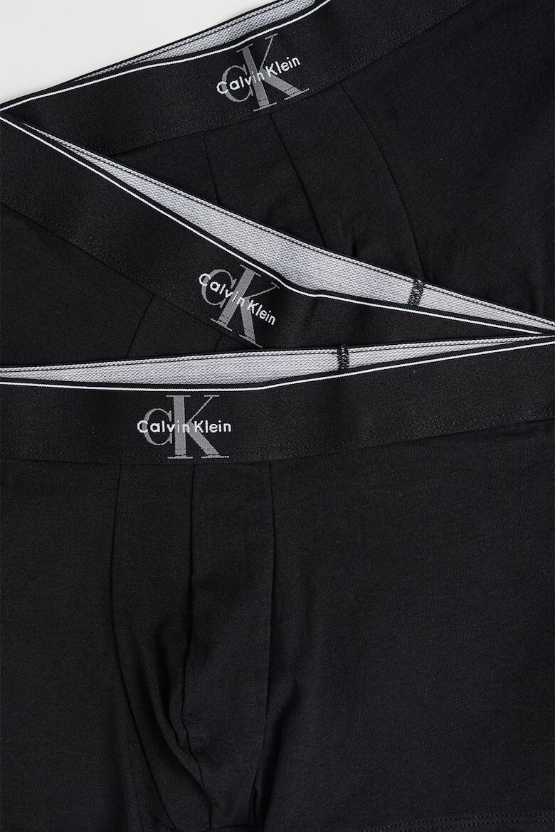 CALVIN KLEIN Боксерки с лого на талията - 3 чифта Черен