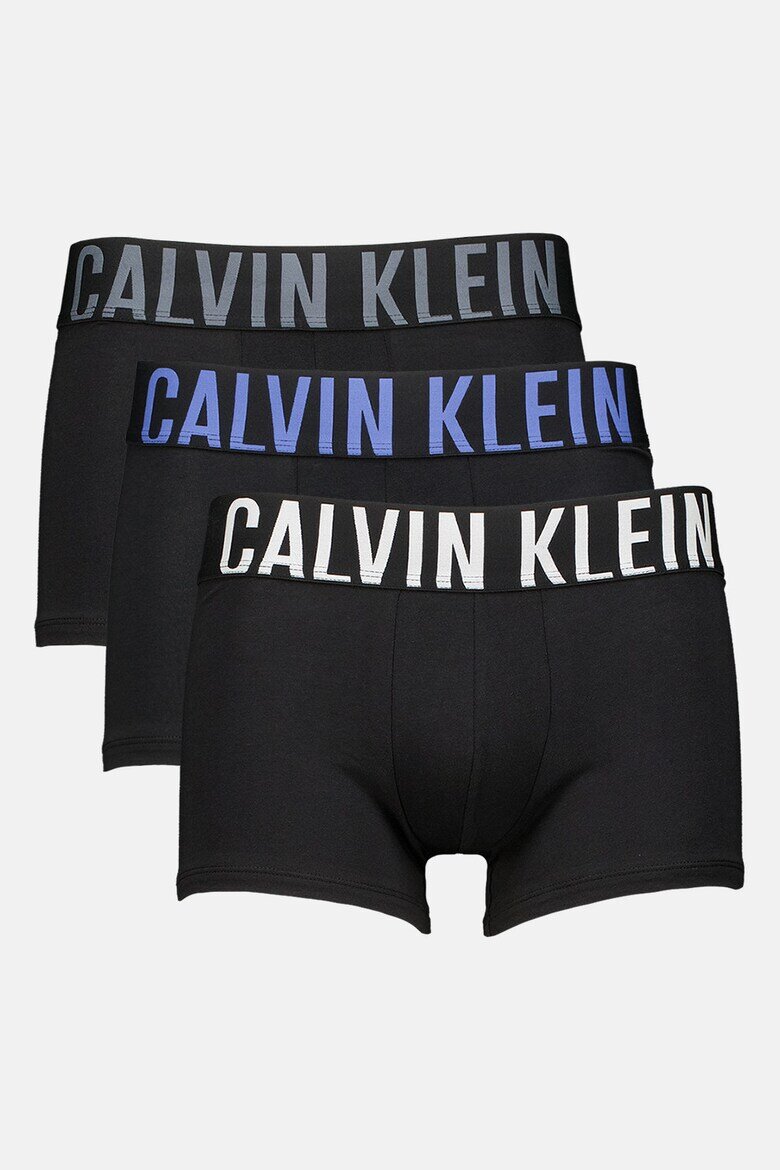 CALVIN KLEIN Боксерки с лого на талията - 3 чифта Черен/Избеляло черно/Мръснобял