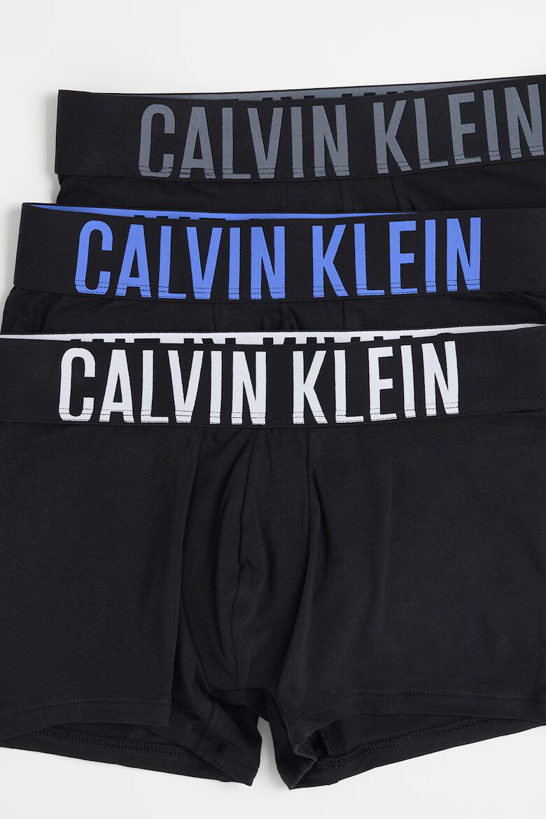 CALVIN KLEIN Боксерки с лого на талията - 3 чифта Черен/Избеляло черно/Мръснобял