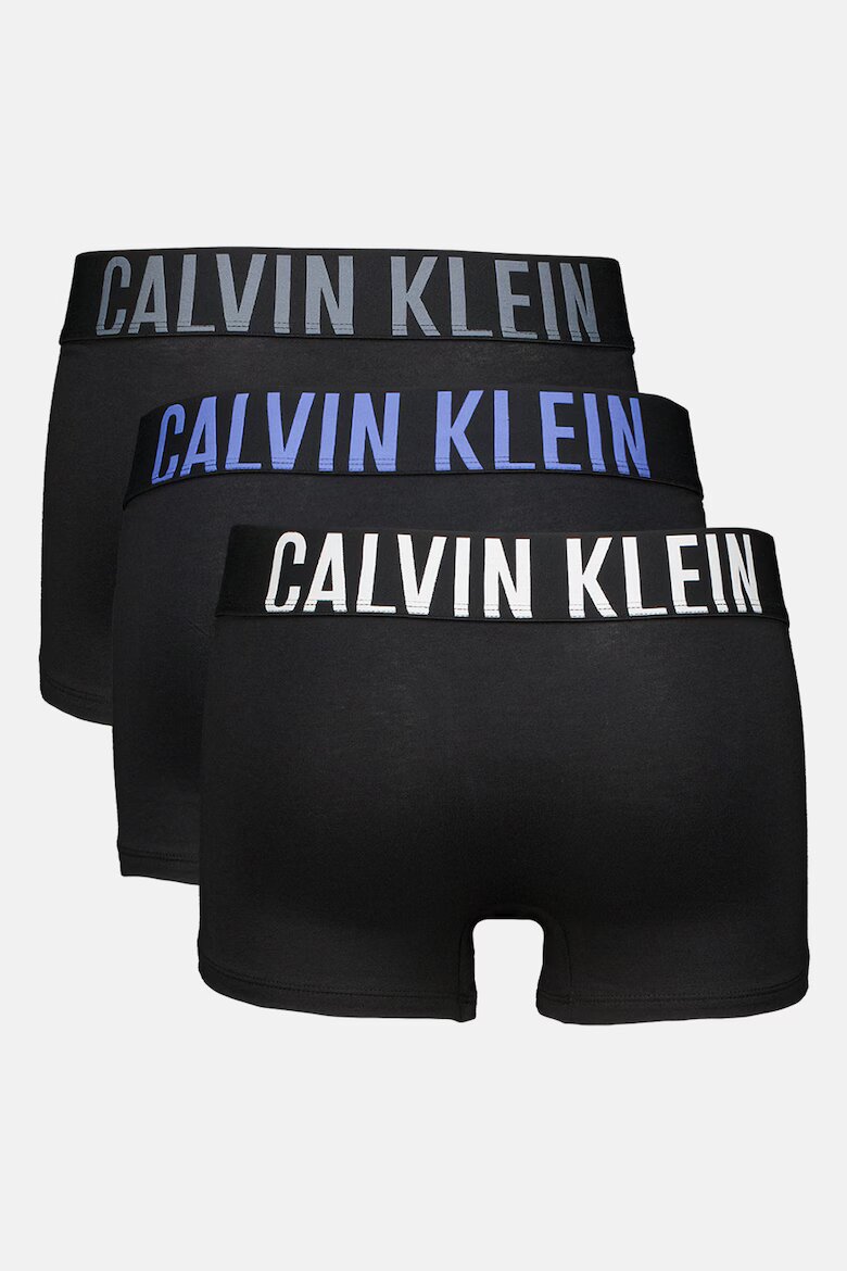 CALVIN KLEIN Боксерки с лого на талията - 3 чифта Черен/Избеляло черно/Мръснобял