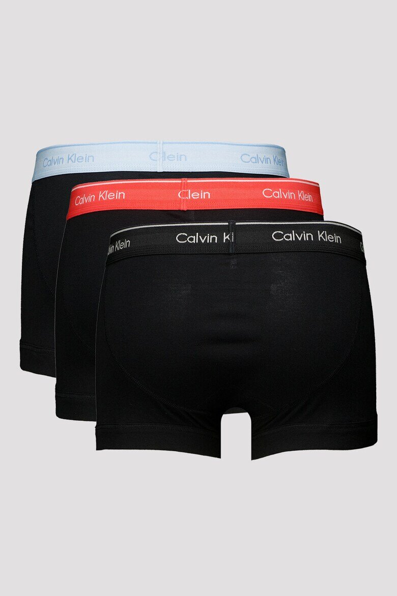 CALVIN KLEIN Боксерки с лого на талията - 3 чифта Черен/Корал/Светлосин