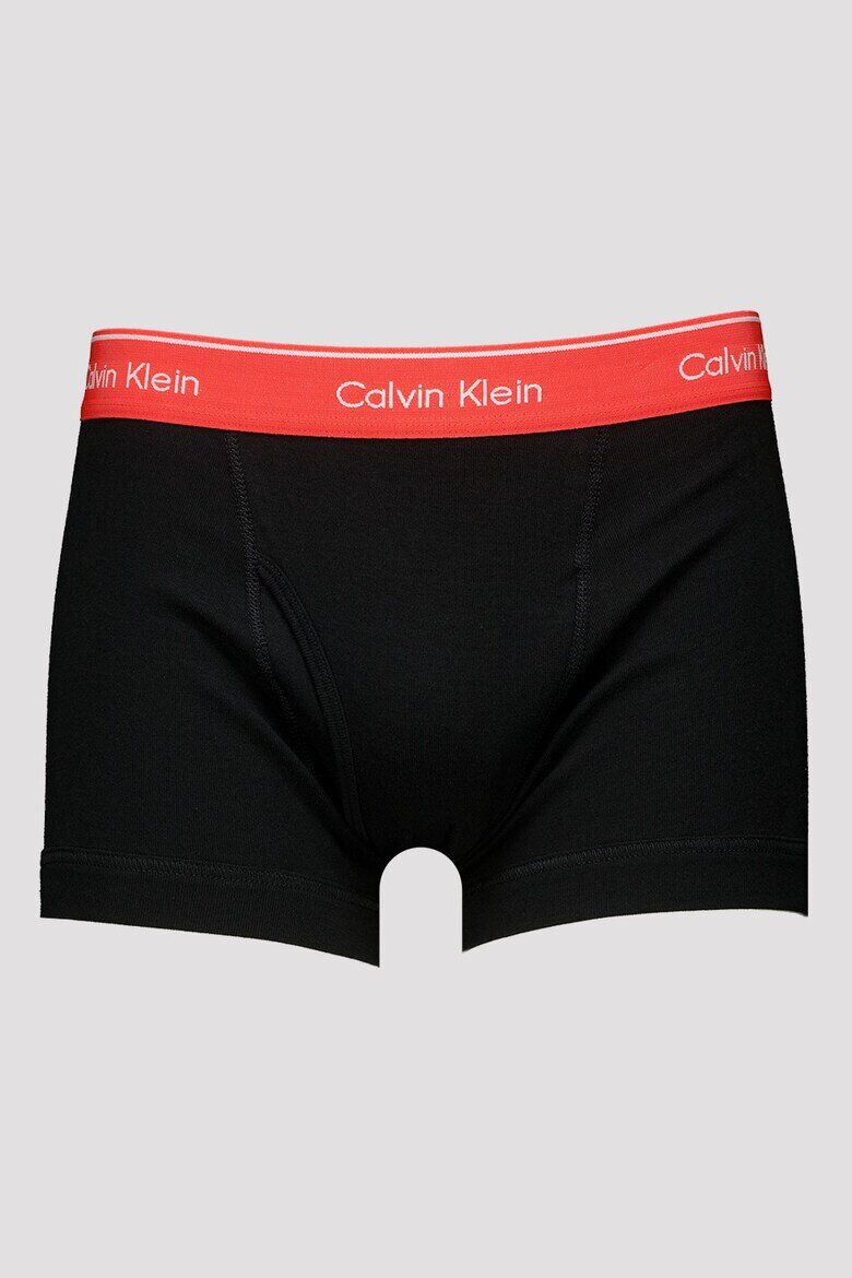 CALVIN KLEIN Боксерки с лого на талията - 3 чифта Черен/Корал/Светлосин