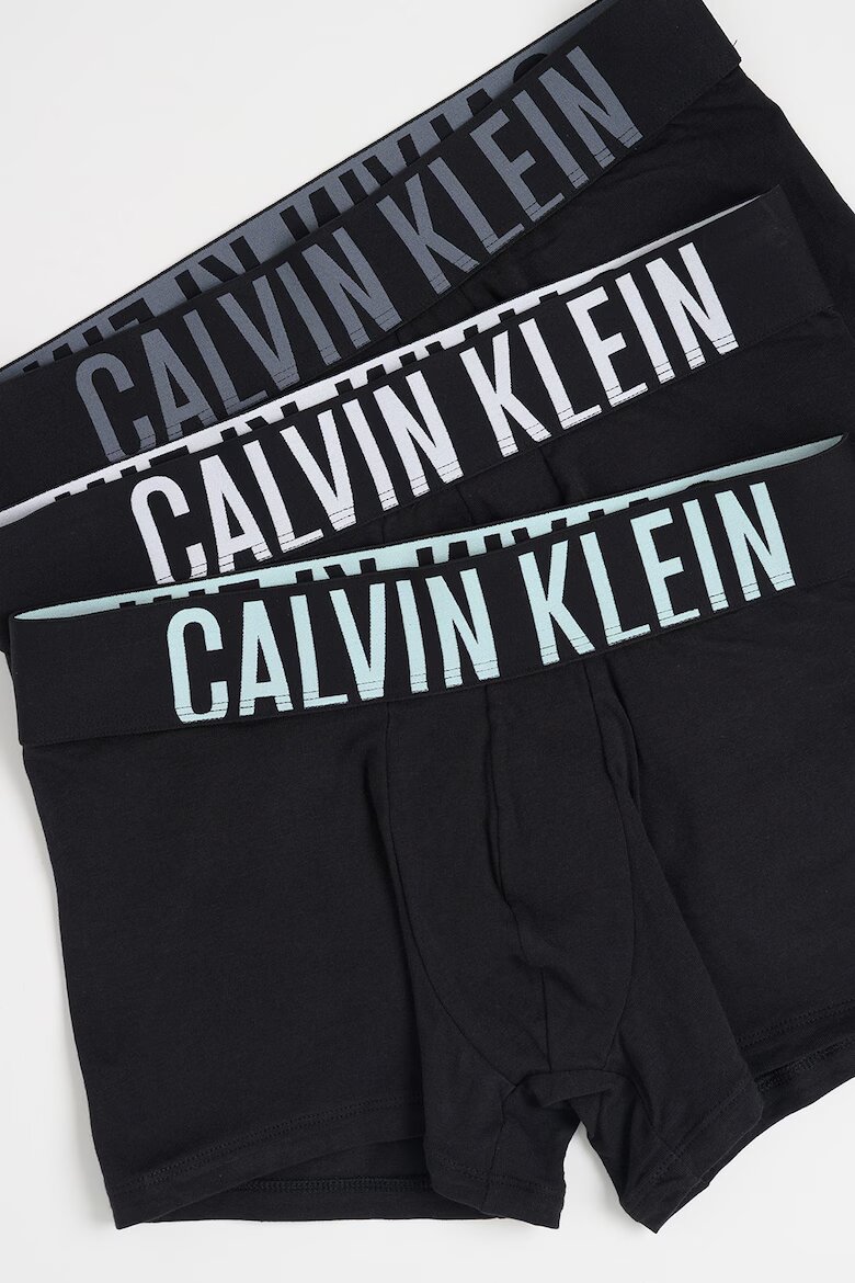 CALVIN KLEIN Боксерки с лого на талията - 3 чифта Черен/Сив/Ледено синьо