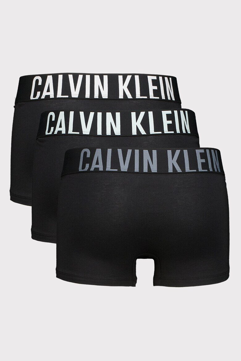 CALVIN KLEIN Боксерки с лого на талията - 3 чифта Черен/Сив/Ледено синьо