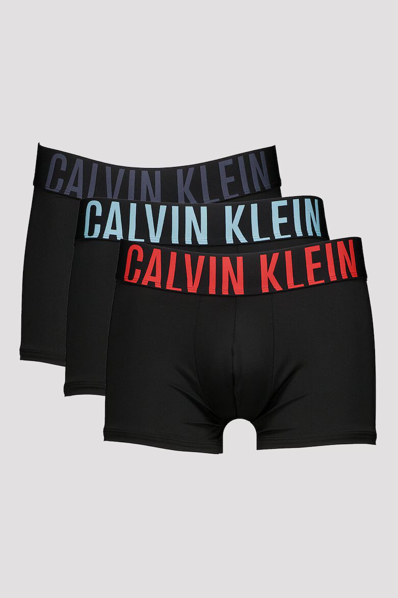 CALVIN KLEIN Боксерки с лого на талията - 3 чифта Червен/Черен/Въглен сиво