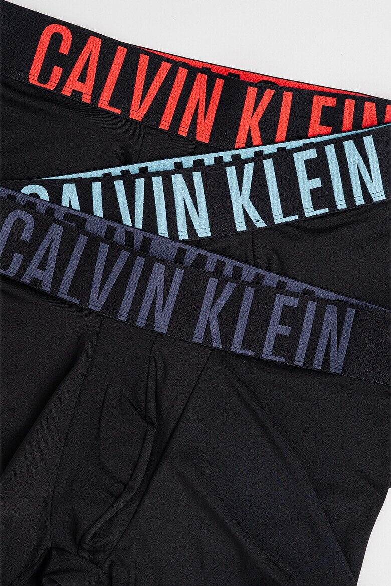 CALVIN KLEIN Боксерки с лого на талията - 3 чифта Червен/Черен/Въглен сиво
