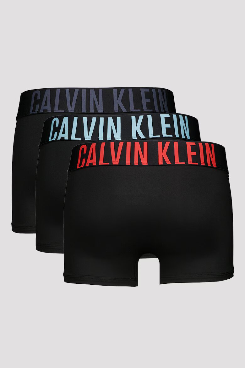 CALVIN KLEIN Боксерки с лого на талията - 3 чифта Червен/Черен/Въглен сиво