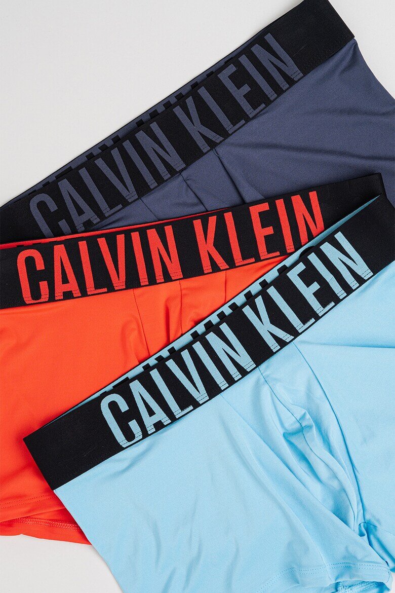 CALVIN KLEIN Боксерки с лого на талията - 3 чифта Корал/Прашно синьо/Лавандула