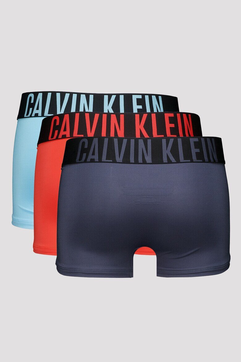 CALVIN KLEIN Боксерки с лого на талията - 3 чифта Корал/Прашно синьо/Лавандула