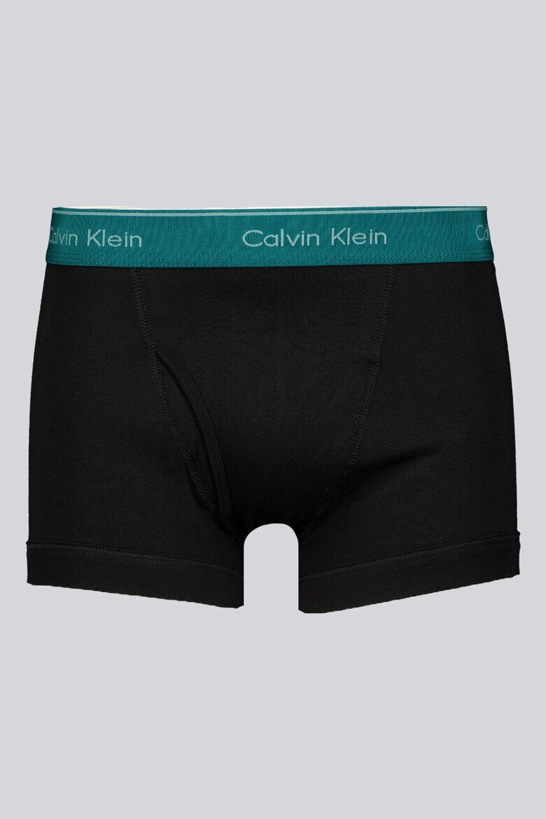 CALVIN KLEIN Боксерки с лого на талията - 5 чифта Антрацитно черно