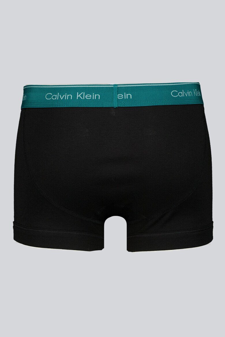 CALVIN KLEIN Боксерки с лого на талията - 5 чифта Антрацитно черно