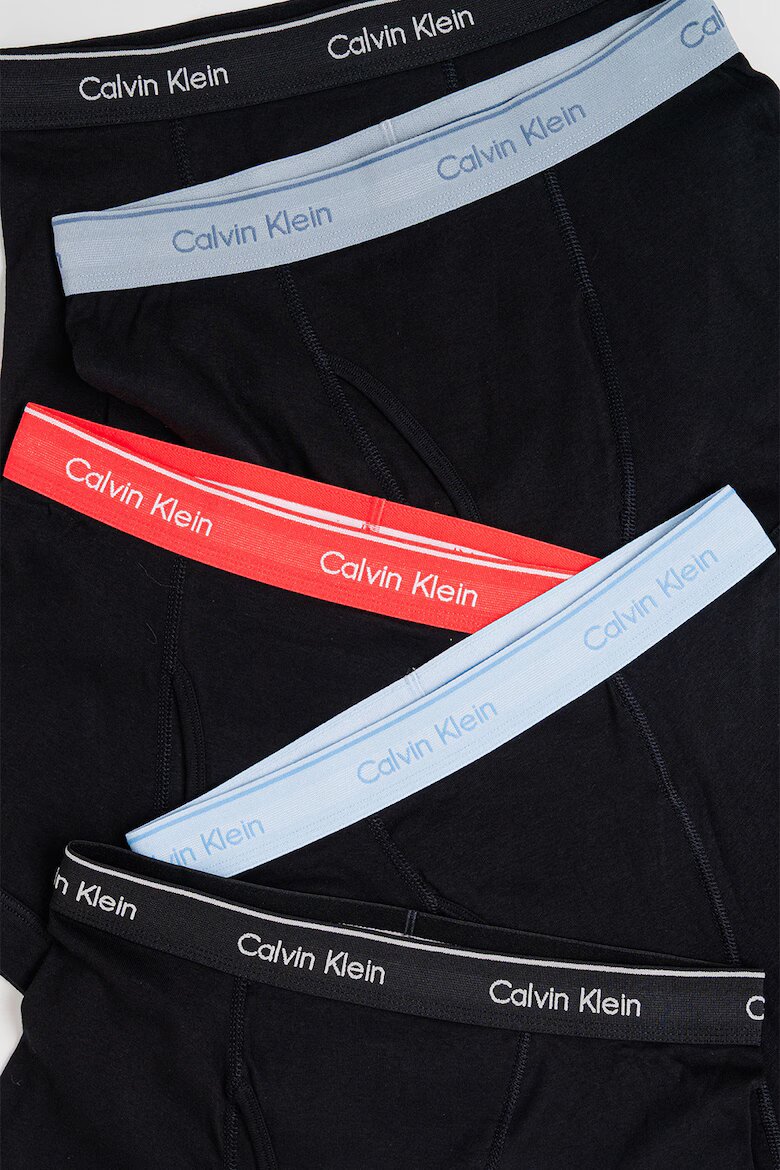 CALVIN KLEIN Боксерки с лого на талията - 5 чифта Черен/Светло сив/Корал/Небесносин