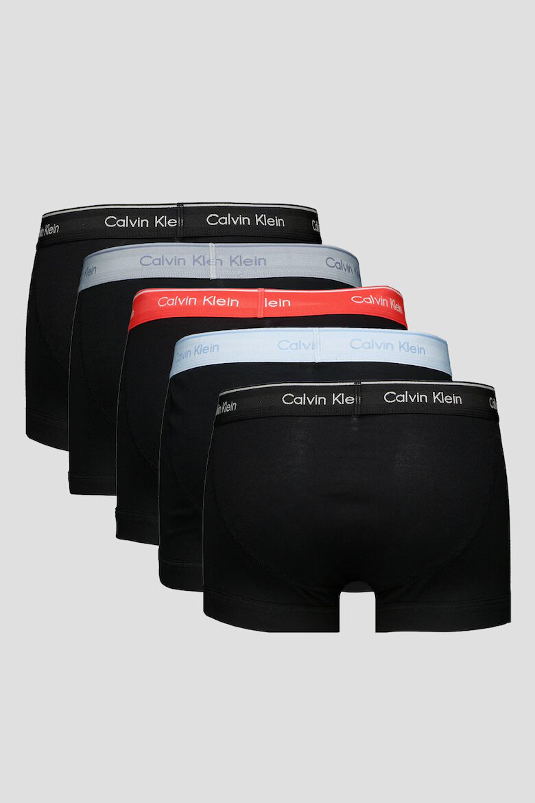 CALVIN KLEIN Боксерки с лого на талията - 5 чифта Черен/Светло сив/Корал/Небесносин