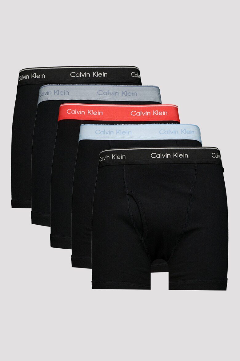 CALVIN KLEIN Боксерки с лого на талията - 5 чифта Черен/Светло сив/Лавандула
