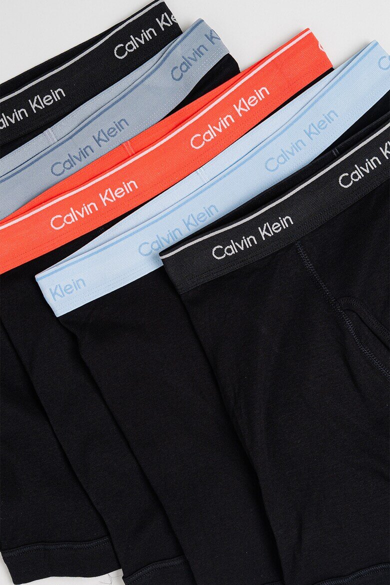CALVIN KLEIN Боксерки с лого на талията - 5 чифта Черен/Светло сив/Лавандула