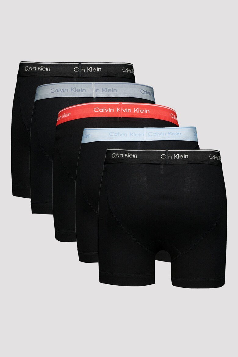 CALVIN KLEIN Боксерки с лого на талията - 5 чифта Черен/Светло сив/Лавандула
