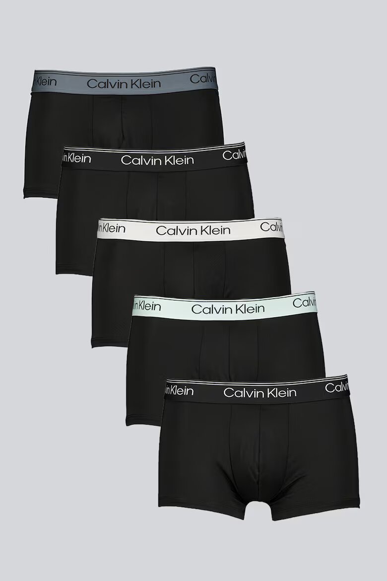 CALVIN KLEIN Боксерки с ниска талия и лого 5 чифта Черен