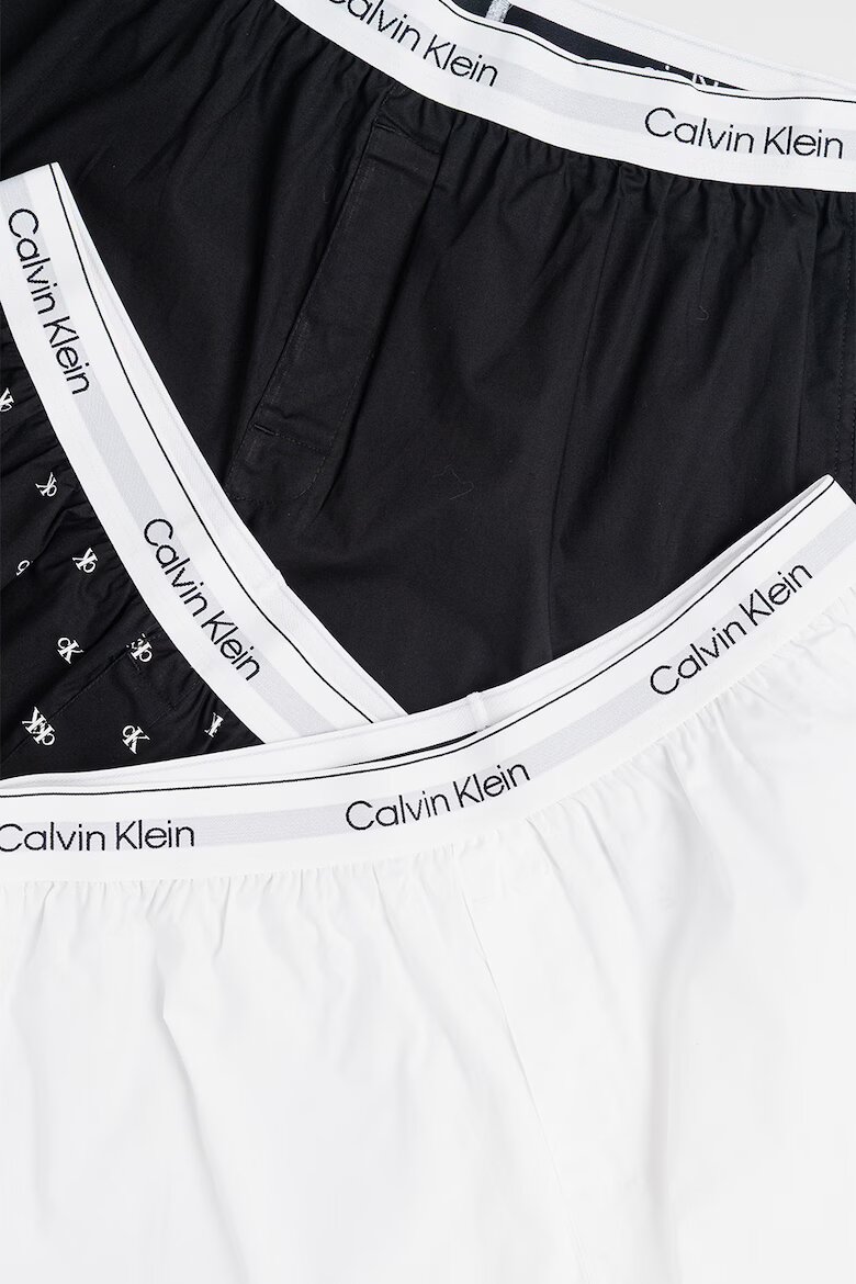 CALVIN KLEIN Боксерки с памук - 3 чифта Черен/Бял