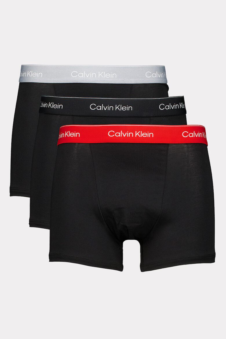 CALVIN KLEIN Боксерки с памук - 3 чифта Червен/Черен/Сив