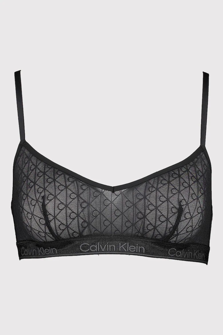 CALVIN KLEIN Бюстие с лого Черен