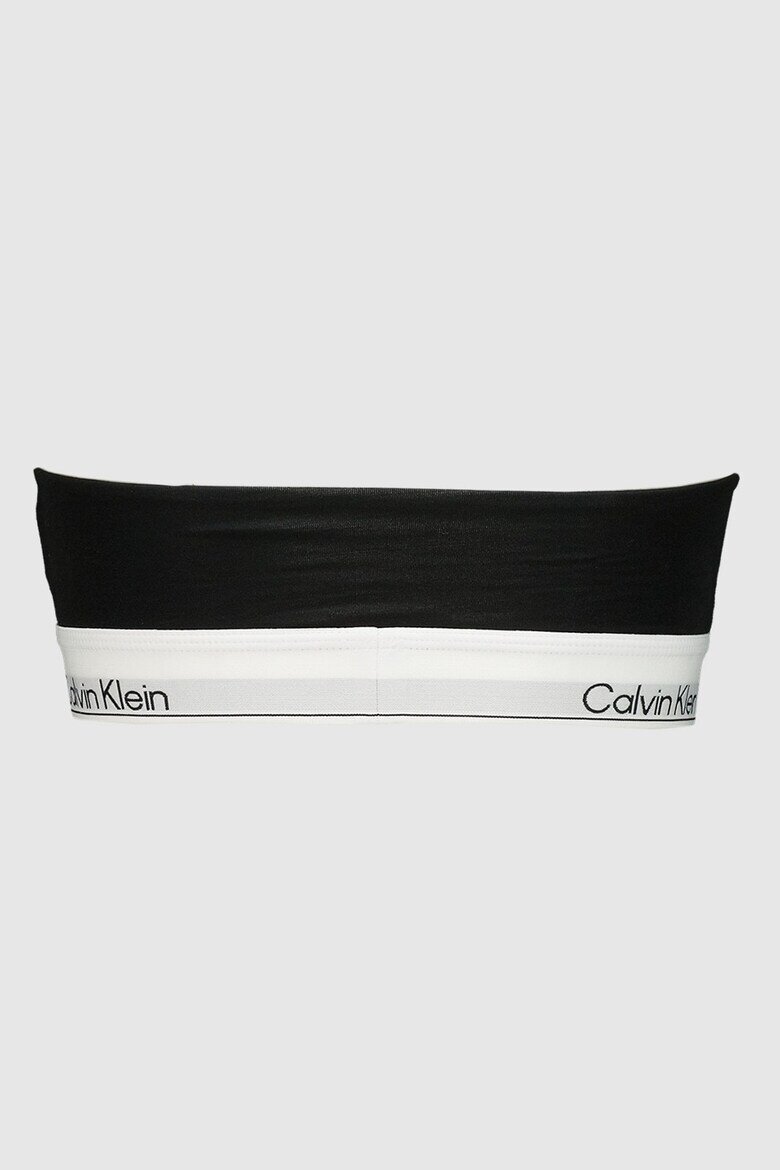 CALVIN KLEIN Бюстие с модал с деколте халтер Бял/Черен