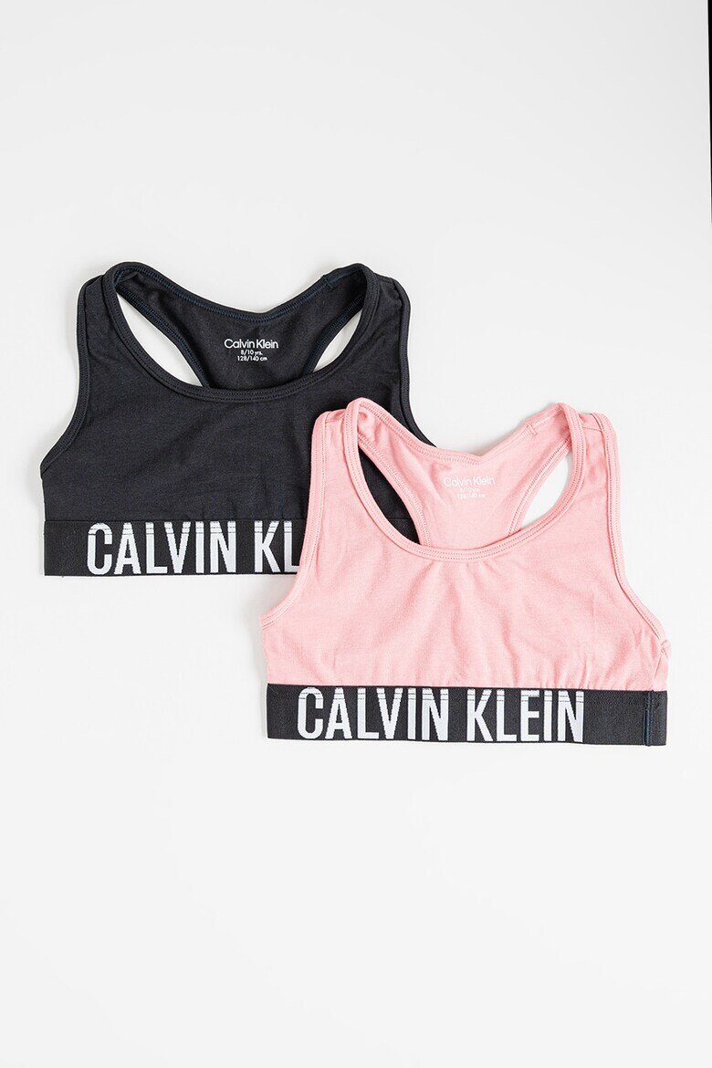 CALVIN KLEIN Бюстиета с лого- 2 броя Черен/Розова сьомга