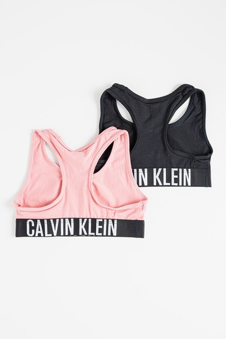 CALVIN KLEIN Бюстиета с лого- 2 броя Черен/Розова сьомга