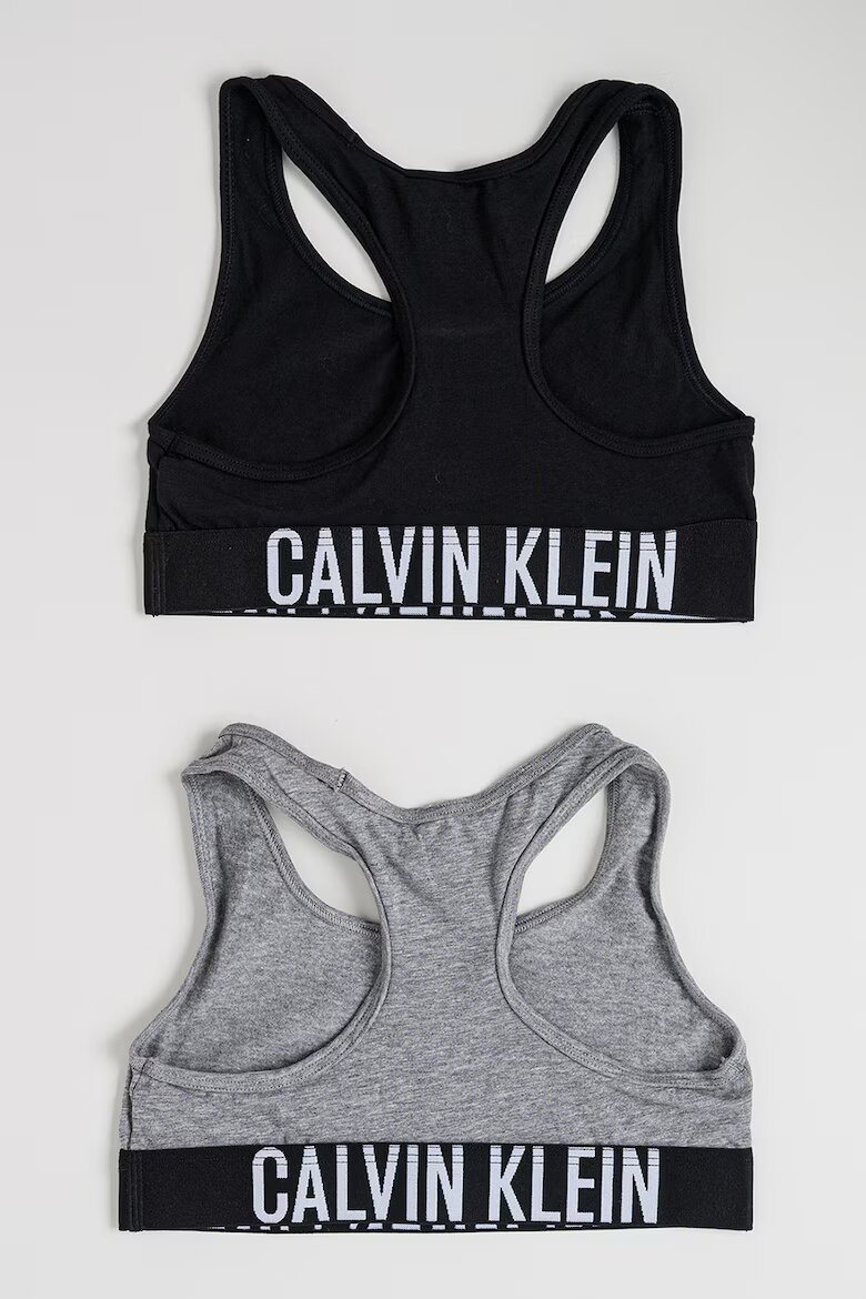 CALVIN KLEIN Бюстиета с лого- 2 броя Черен/Сив меланж