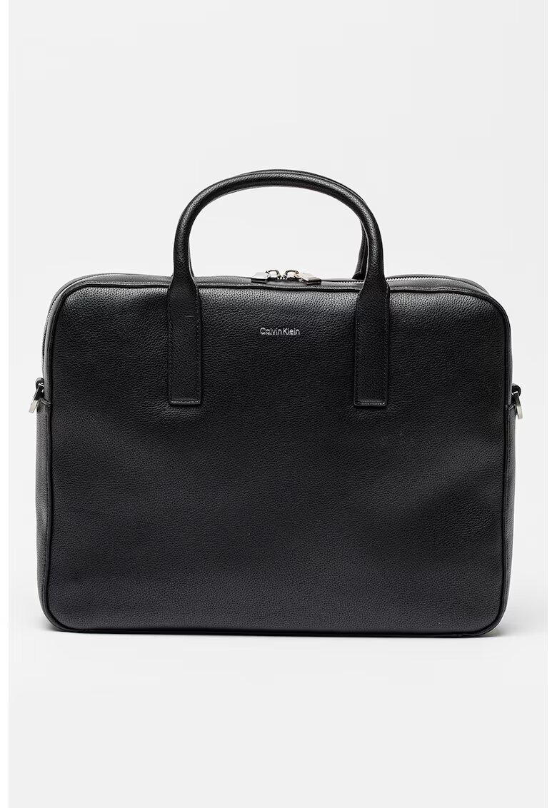 CALVIN KLEIN Чанта от еко кожа Raised Commute тип Messenger - Черен