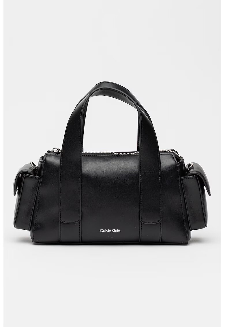 CALVIN KLEIN Чанта през рамо Jacquard от еко кожа с джобове - Черен