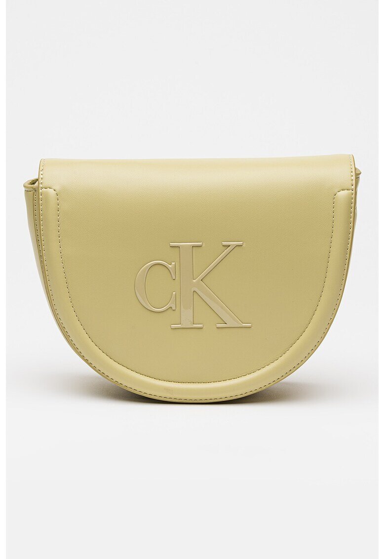 CALVIN KLEIN Чанта през рамо от еко кожа с капаче - Зелени аспержи