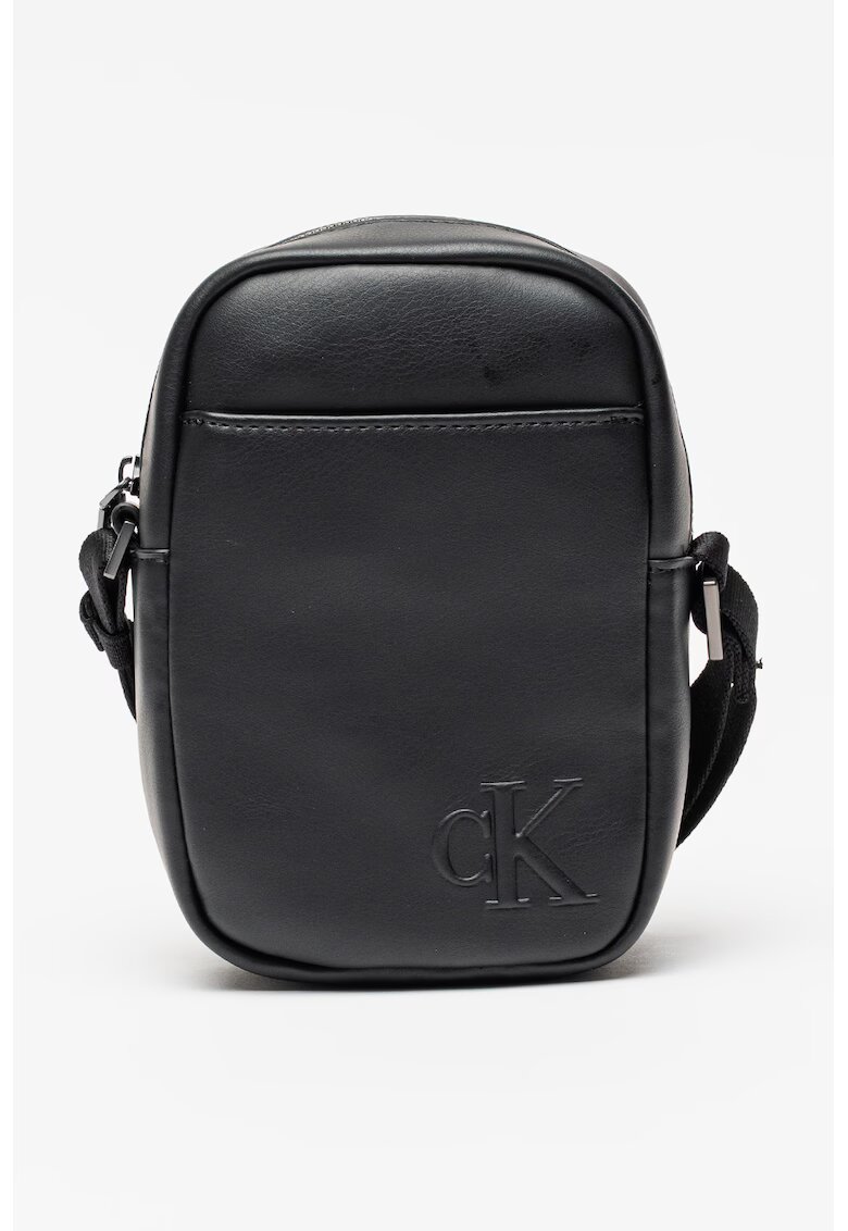 CALVIN KLEIN Чанта през рамо от еко кожа с цип - Черен