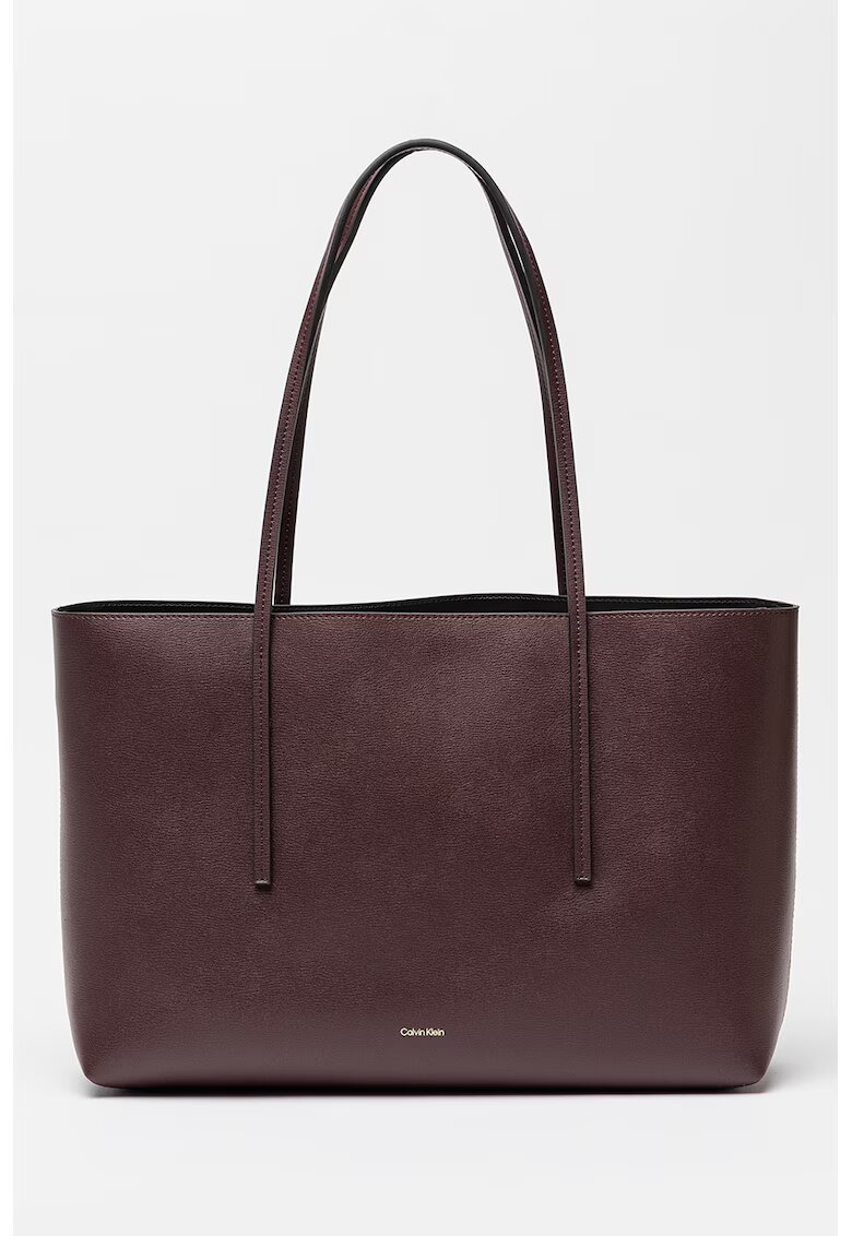 CALVIN KLEIN Чанта Tote от еко кожа - Тъмнокафяв