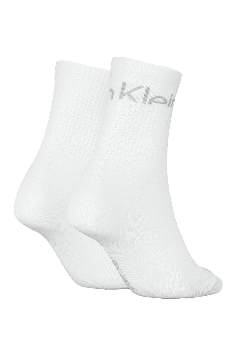 CALVIN KLEIN Дълги чорапи с лого - 2 чифта Бял