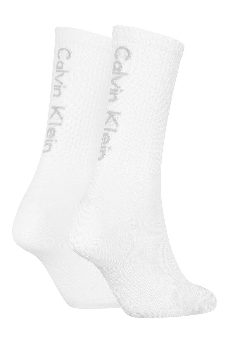 CALVIN KLEIN ДЪлги рипсени чорапи 2 чифта Бял