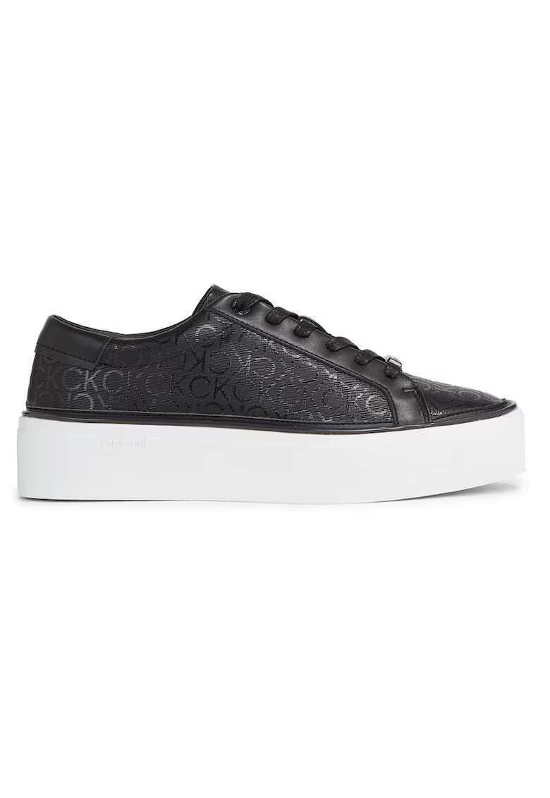 CALVIN KLEIN Дамски спортни обувки равна форма с връзки и подметка тип „cupsole“ - epi mn - HW0HW01670-0GK - Черни