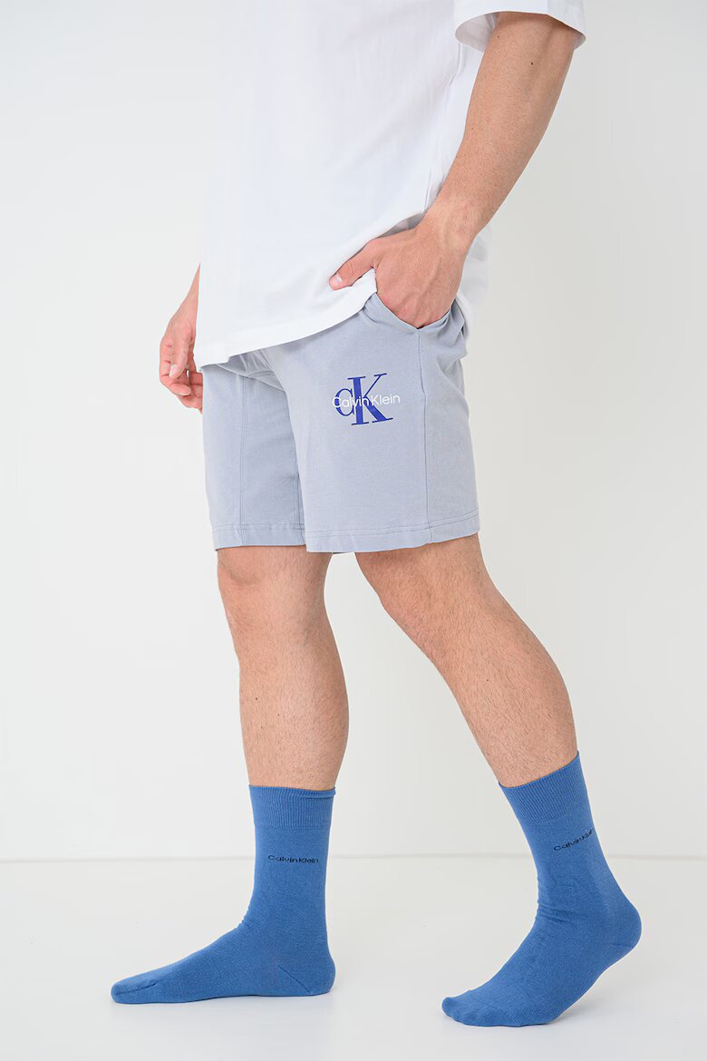 CALVIN KLEIN Долна пижама с лого Антично сиво