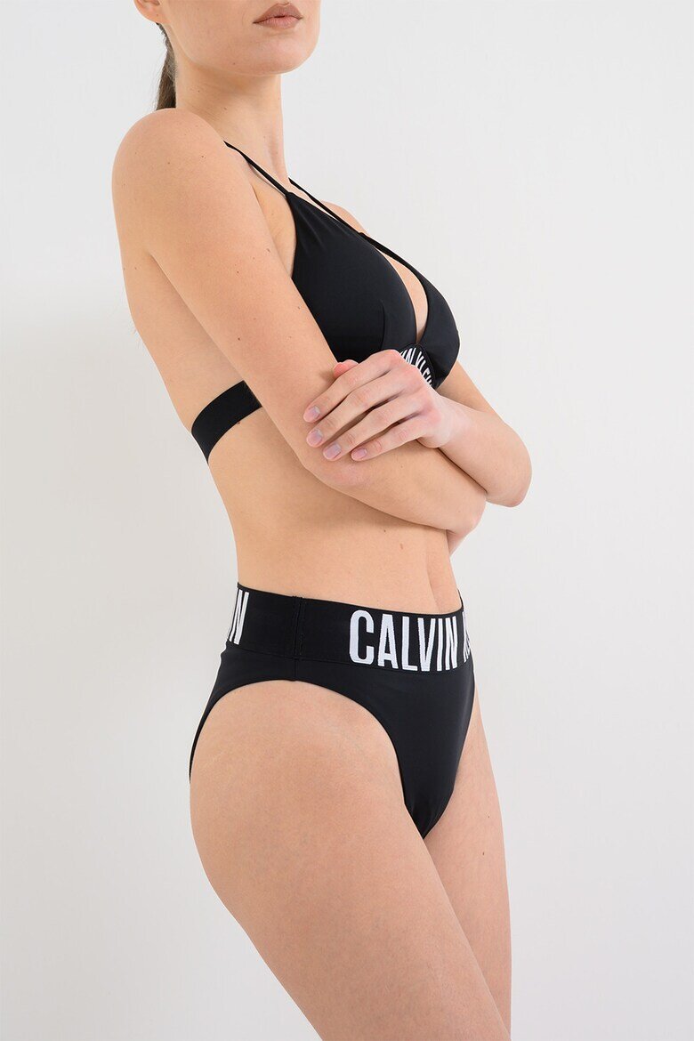 CALVIN KLEIN Долнище на бански тип бразилиана с лого Черен