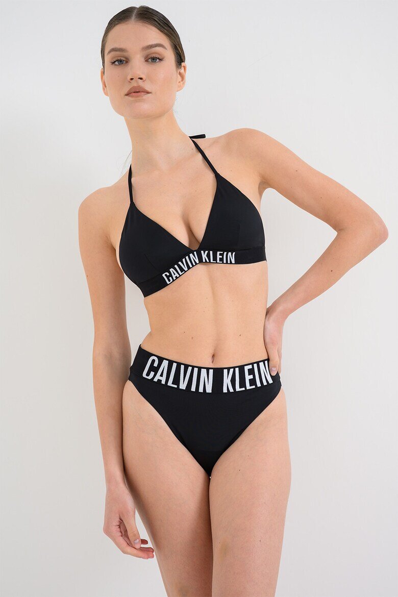 CALVIN KLEIN Долнище на бански тип бразилиана с лого Черен