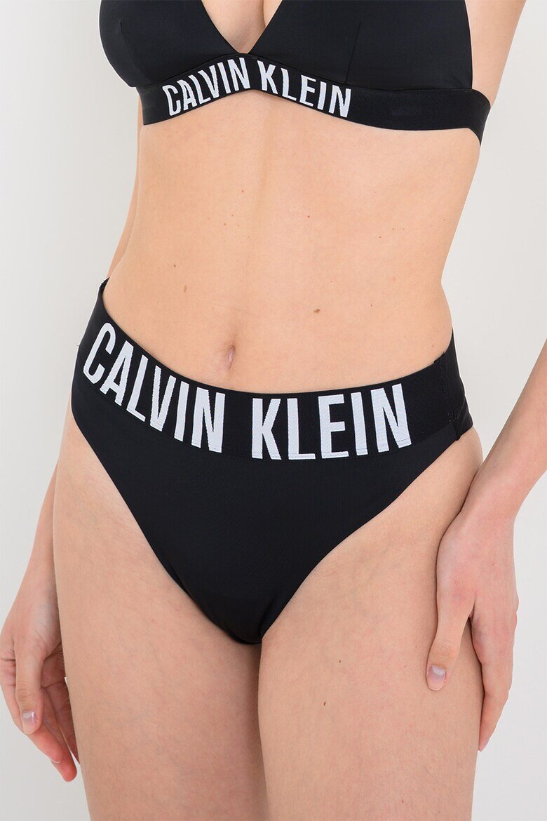 CALVIN KLEIN Долнище на бански тип бразилиана с лого Черен