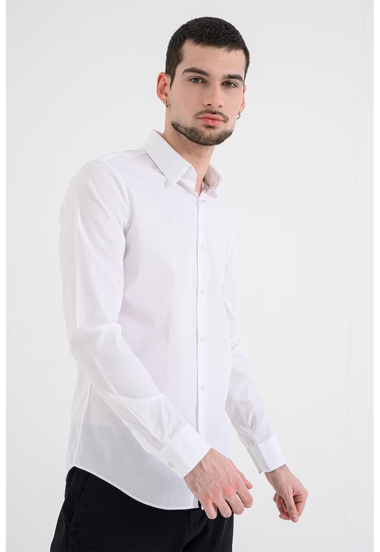 CALVIN KLEIN Екстра слим риза - Бял