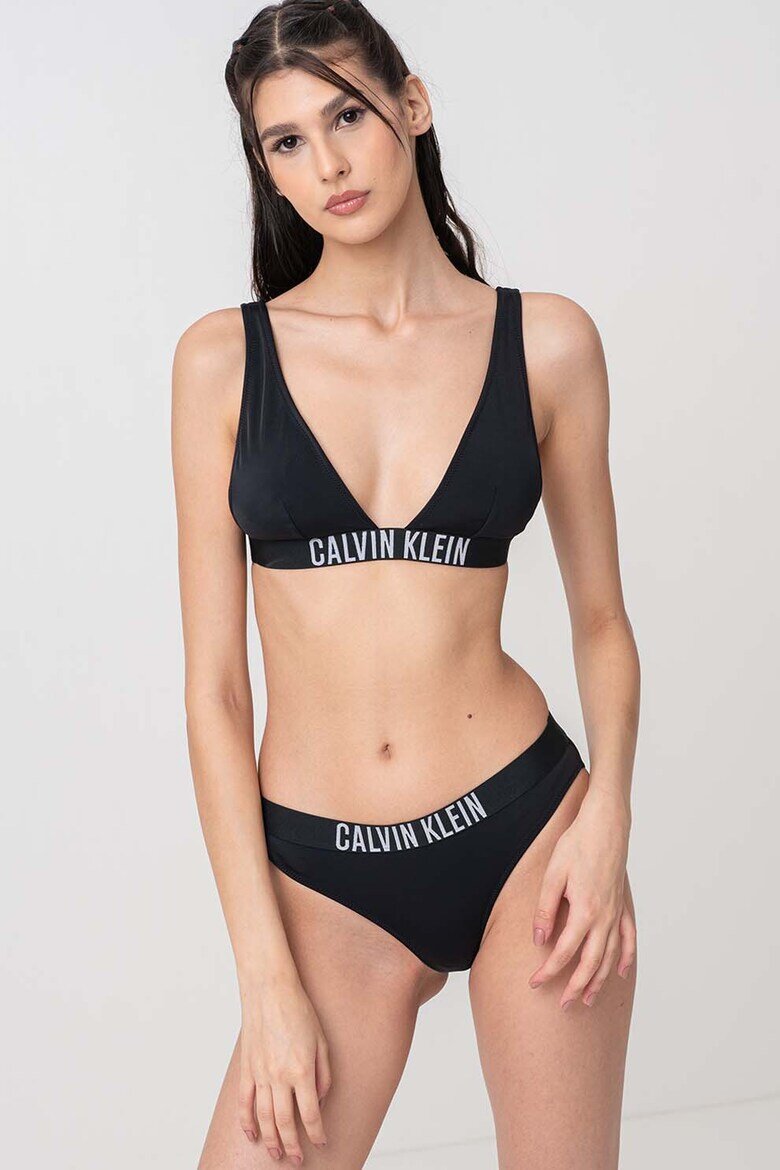CALVIN KLEIN Горен бански с лента с лого Черен