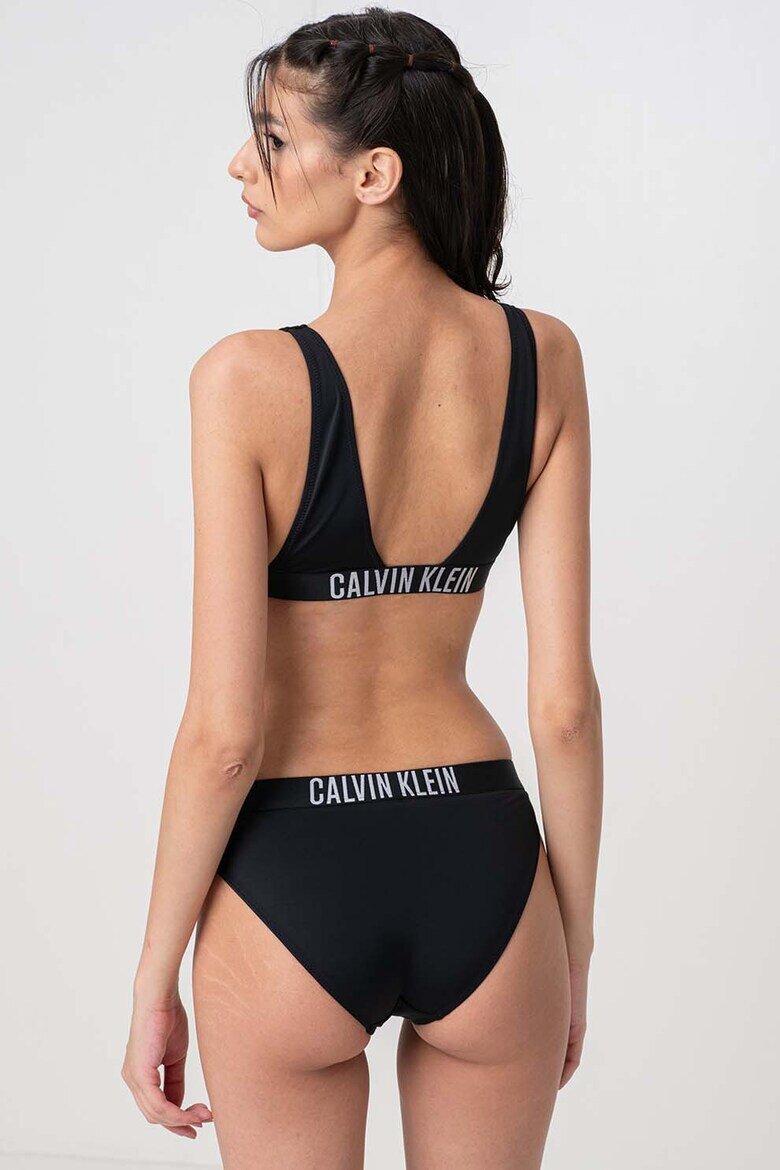 CALVIN KLEIN Горен бански с лента с лого Черен