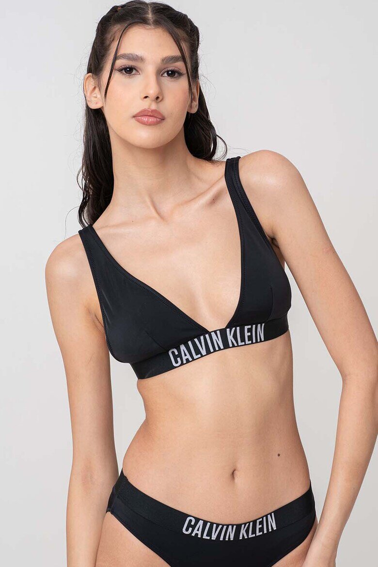 CALVIN KLEIN Горен бански с лента с лого Черен